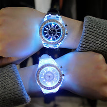 Load image into Gallery viewer, Led Flash Luminous Watch Personality Trends Students lovers Jellies Women Men's Watches 7 Color Light WristWatch