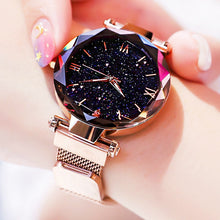Load image into Gallery viewer, Women's Fashion Starry Sky Watches Magnet Buckle Mesh Belt Diamond Quartz Watch Women Dress Clock relogio feminino