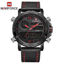Load image into Gallery viewer, NAVIFORCE Mens Watches To Luxury Brand Men Leather Sports Watches Men's Quartz LED Digital Clock Waterproof Military Wrist Watch