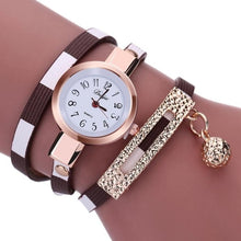 Load image into Gallery viewer, Top Brand Luxury Quartz Watch New Eye Gemstone women's watches PU Leather Bracelet Watch Casual Women Quartz Wrist Watch Clock 8