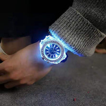 Load image into Gallery viewer, 2019 led Flash Luminous Watch Personality trends students lovers jellies woman men's watches 7 color light WristWatch best Gifts