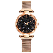 Load image into Gallery viewer, 2019 Hot Sale Starry Sky Watch Women's Luxury Magnetic Magnet Buckle Quartz Wristwatch Geometric Surface Female Luminous Watches