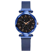 Load image into Gallery viewer, 2019 Hot Sale Starry Sky Watch Women's Luxury Magnetic Magnet Buckle Quartz Wristwatch Geometric Surface Female Luminous Watches