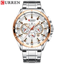 Load image into Gallery viewer, CURREN Luxury Brand Men's Watch Blue Quartz Wristwatch Sports Chronograph Clock Male Stainless Steel Band Fashion Business Watch