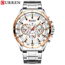 Load image into Gallery viewer, CURREN New Causal Sport Chronograph Men's Watch Stainless Steel Band Wristwatch Big Dial Quartz Watches with Luminous Pointers