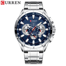 Load image into Gallery viewer, CURREN New Causal Sport Chronograph Men's Watch Stainless Steel Band Wristwatch Big Dial Quartz Watches with Luminous Pointers