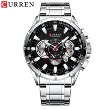 Load image into Gallery viewer, CURREN New Causal Sport Chronograph Men's Watch Stainless Steel Band Wristwatch Big Dial Quartz Watches with Luminous Pointers