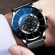 Load image into Gallery viewer, Men's Watch Reloj Hombre Relogio Masculino Stainless Steel Calendar Quartz Wristwatch Men Sports Watch Clock Geneva Clock hours