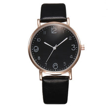 Load image into Gallery viewer, Reloj de pulsera de cuarzo analógico de lujo para Mujer de moda de estilo superior, Reloj dorado para Mujer, Reloj negro para Mujer