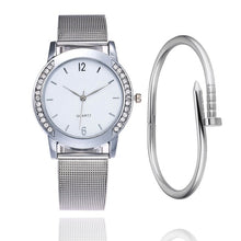 Load image into Gallery viewer, Relojes de lujo para Mujer, Reloj de cristal de acero de oro, Reloj de moda para Mujer, relojes para Mujer