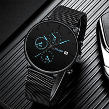 Load image into Gallery viewer, Men's Fashion Watch Stainless Steel Mesh Belt Calendar Quartz Sport Watches Business Casual Watch for Man Clock Montre Homme