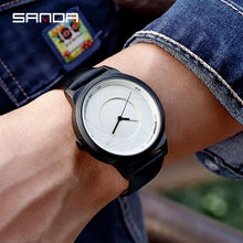 Load image into Gallery viewer, SANDA Men's Watch Fashion Brand Luxury Luminous Quartz Watch Men Leather Male Clock Business Watch Geneva Relogio Masculino