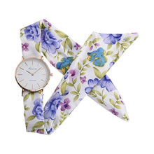 Load image into Gallery viewer, Women Watches Zegarek Damski Vogue Floral Strap Wristwatch Women&#39;s Jacquard Cloth Quartz Watch Dress Bracelet Relogio Feminino

