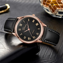 Load image into Gallery viewer, Modern Fashion Black Quartz Men Watches Tide Brand Leather Band Big Dial Men&#39;s Business Clock Drop Shipping Relojes Hombre
