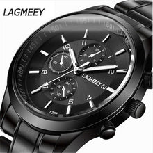 Load image into Gallery viewer, Men Black Watches Luxury Full Steel Watch Masculino Relogio Men&#39;s Sports Business Erkek Kol Saati Dress Wristwatch Chronograph
