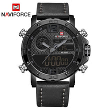 Load image into Gallery viewer, NAVIFORCE Mens Watches To Luxury Brand Men Leather Sports Watches Men&#39;s Quartz LED Digital Clock Waterproof Military Wrist Watch
