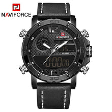 Load image into Gallery viewer, NAVIFORCE Mens Watches To Luxury Brand Men Leather Sports Watches Men&#39;s Quartz LED Digital Clock Waterproof Military Wrist Watch
