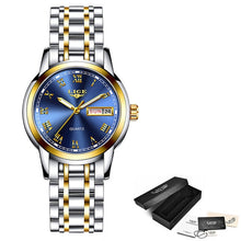 Load image into Gallery viewer, LIGE 2020 New Gold Watch Women Watches Ladies Creative Steel Women&#39;s Bracelet Watches Female Waterproof Clock Relogio Feminino
