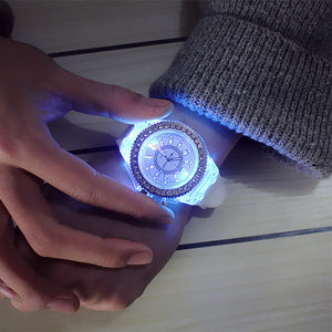 Led Flash Luminous Watch Personality Trends Students lovers Jellies Women Men's Watches 7 Color Light WristWatch