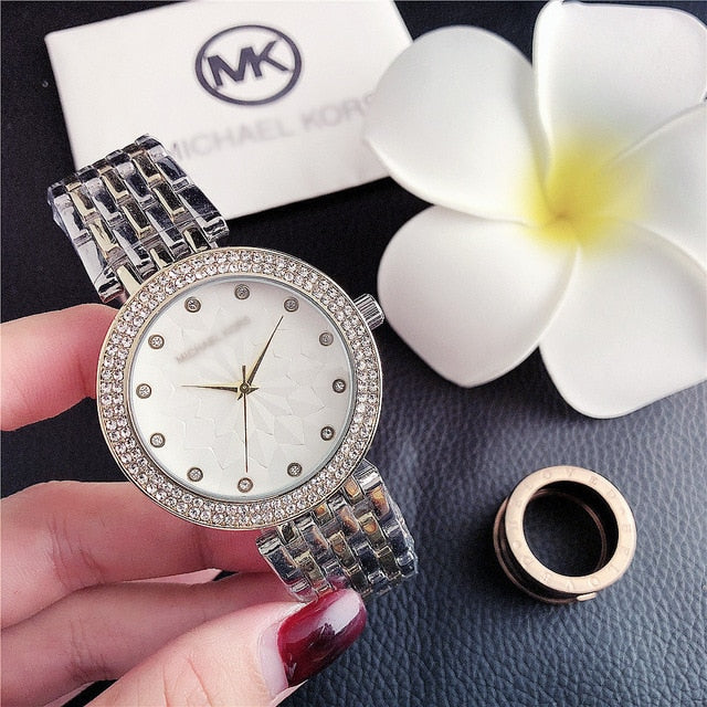 2020 New Diamond Gold Women's Watches Fashion Simple Ladies Watch Quartz Wrist Watch Women Stainless Steel Strap Female Clock