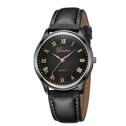 Modern Fashion Black Quartz Men Watches Tide Brand Leather Band Big Dial Men's Business Clock Drop Shipping Relojes Hombre