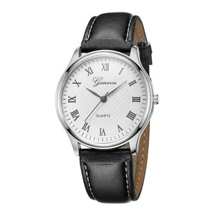 Modern Fashion Black Quartz Men Watches Tide Brand Leather Band Big Dial Men's Business Clock Drop Shipping Relojes Hombre