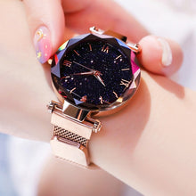 Load image into Gallery viewer, Women&#39;s Fashion Starry Sky Watches Magnet Buckle Mesh Belt Diamond Quartz Watch Women Dress Clock relogio feminino
