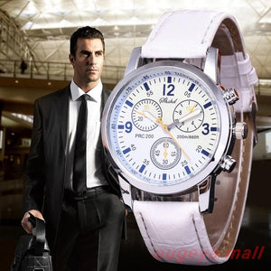 Fashion Casual Men's Watch Leather Band 3 Eyes Clock Hot Style Watches Men Quartz Wristwatch Gift relogio relojes hombre 2019