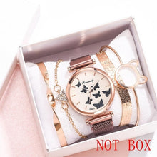 Load image into Gallery viewer, 5PCS Watch With Bracelet Luxury Women&#39;s Wristwatch Fashion Bangle Ladies Dress Wrist Watch Elegante Clock Gift Relogio
