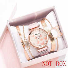 Load image into Gallery viewer, 5PCS Watch With Bracelet Luxury Women&#39;s Wristwatch Fashion Bangle Ladies Dress Wrist Watch Elegante Clock Gift Relogio
