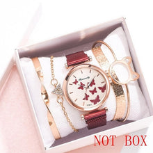 Load image into Gallery viewer, 5PCS Watch With Bracelet Luxury Women&#39;s Wristwatch Fashion Bangle Ladies Dress Wrist Watch Elegante Clock Gift Relogio
