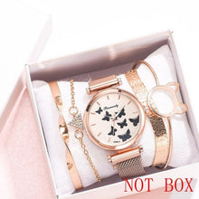 Load image into Gallery viewer, 5PCS Watch With Bracelet Luxury Women&#39;s Wristwatch Fashion Bangle Ladies Dress Wrist Watch Elegante Clock Gift Relogio
