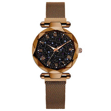 Load image into Gallery viewer, 2019 Hot Sale Starry Sky Watch Women&#39;s Luxury Magnetic Magnet Buckle Quartz Wristwatch Geometric Surface Female Luminous Watches
