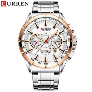 CURREN Luxury Brand Men's Watch Blue Quartz Wristwatch Sports Chronograph Clock Male Stainless Steel Band Fashion Business Watch