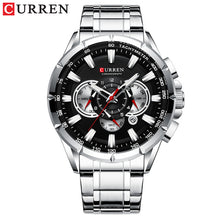 Load image into Gallery viewer, CURREN Luxury Brand Men&#39;s Watch Blue Quartz Wristwatch Sports Chronograph Clock Male Stainless Steel Band Fashion Business Watch
