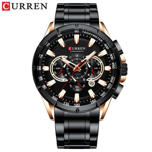 CURREN Luxury Brand Men's Watch Blue Quartz Wristwatch Sports Chronograph Clock Male Stainless Steel Band Fashion Business Watch