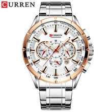 Load image into Gallery viewer, CURREN New Causal Sport Chronograph Men&#39;s Watch Stainless Steel Band Wristwatch Big Dial Quartz Watches with Luminous Pointers
