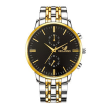 Load image into Gallery viewer, Men Watches New ORLANDO Fashion Quartz Watch Men&#39;s Silver Gold Plated Stainless Steel Wristwatch Masculino Relogio Drop Shipping
