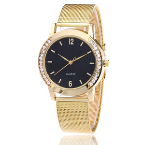 Relojes de lujo para Mujer, Reloj de cristal de acero de oro, Reloj de moda para Mujer, relojes para Mujer