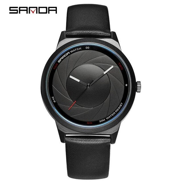 SANDA Men's Watch Fashion Brand Luxury Luminous Quartz Watch Men Leather Male Clock Business Watch Geneva Relogio Masculino